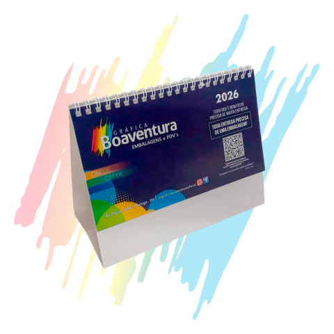 Calendário de Mesa Econômico - com Wire-O - Kit com 100 unidades