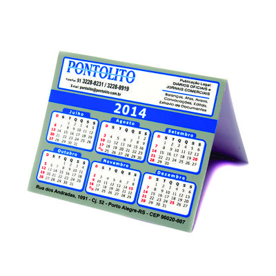 Calendario de Mesa em Poliestireno ps um Brinde Simples e Pratico Facil de Ser Enviado ao Client