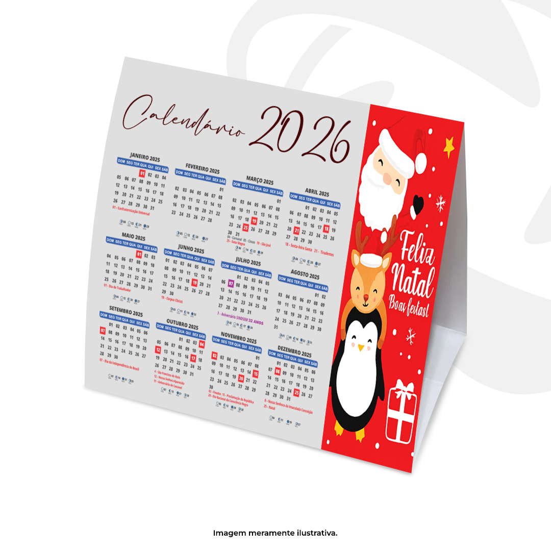Calendário de Mesa Triangular