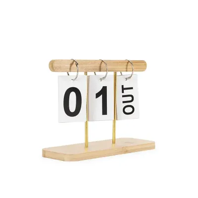 Calendario Permanente de Mesa em Bambu