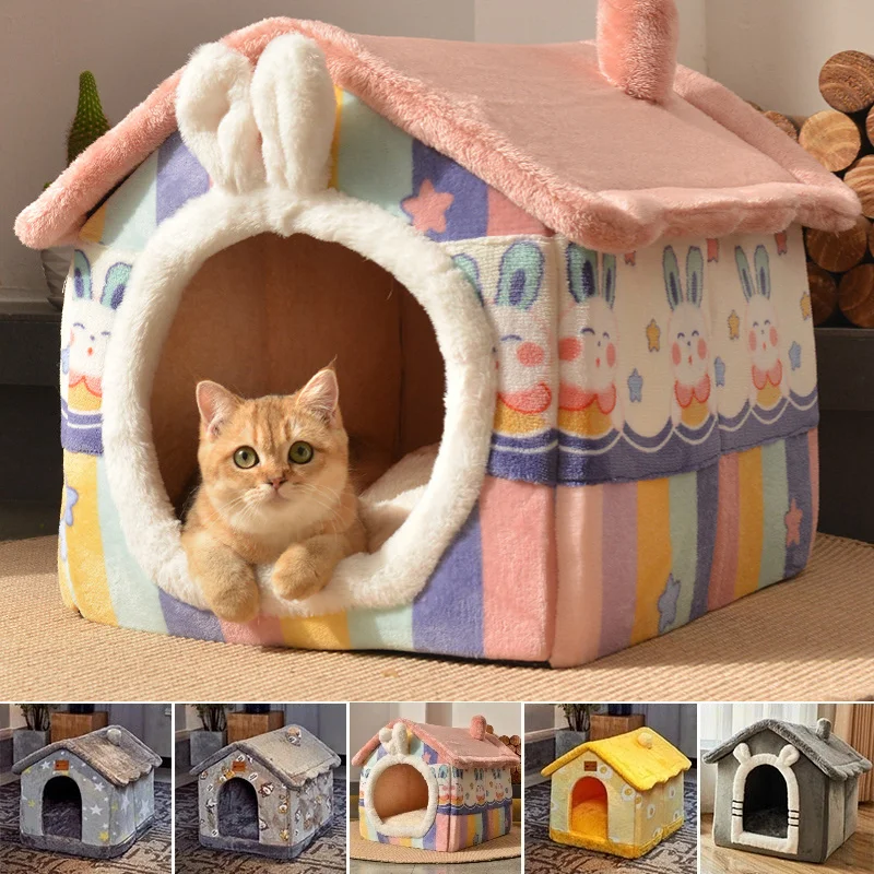 Cama Dobrável Confortável para Cães de Pequeno e Médio Porte - Refúgio Quente e Aconchegante para Inverno