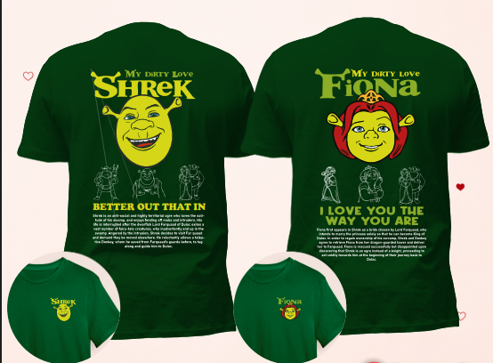 Camisa Dia dos Namorados - Sherek e Fiona