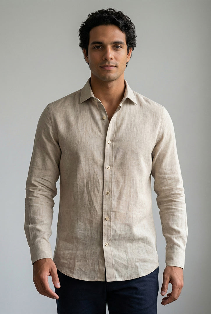 Camisa Manga Longa Linho Puro