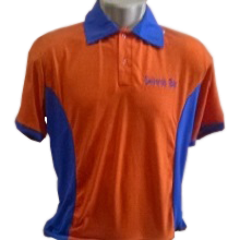 Camisa polo azul laranja masculina feminina para empresa