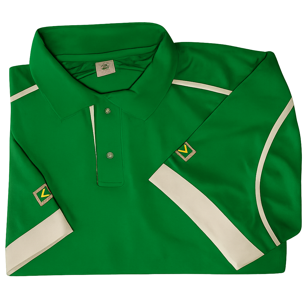 Camisa polo masculina verde branca bordada personalizada