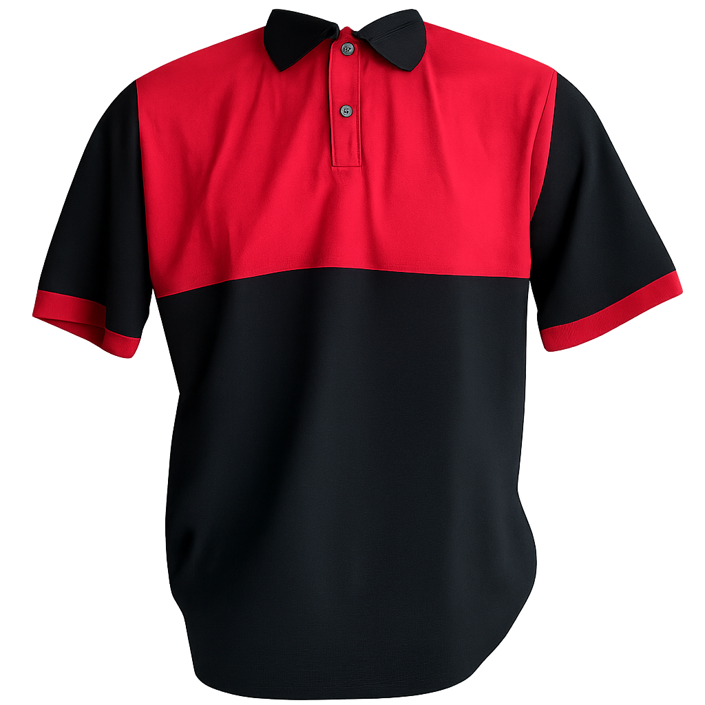 Polo masculina preta vermelha com detalhe personalizada