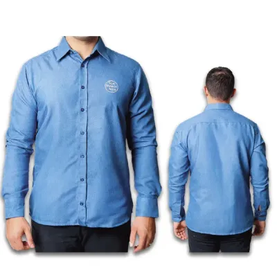 Camisa Social Jeans Claro ou Escuro Acs002