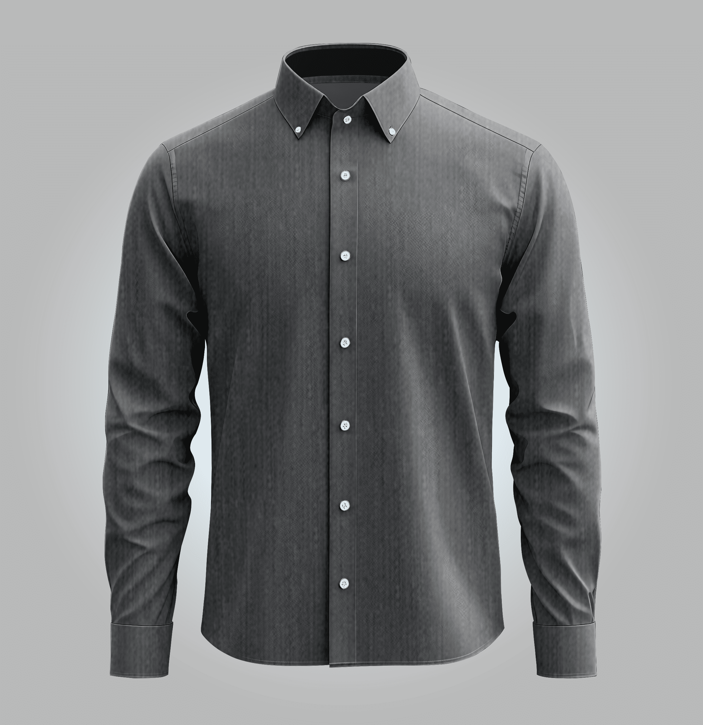 Camisa Social Mescla Cinza Manga Longa