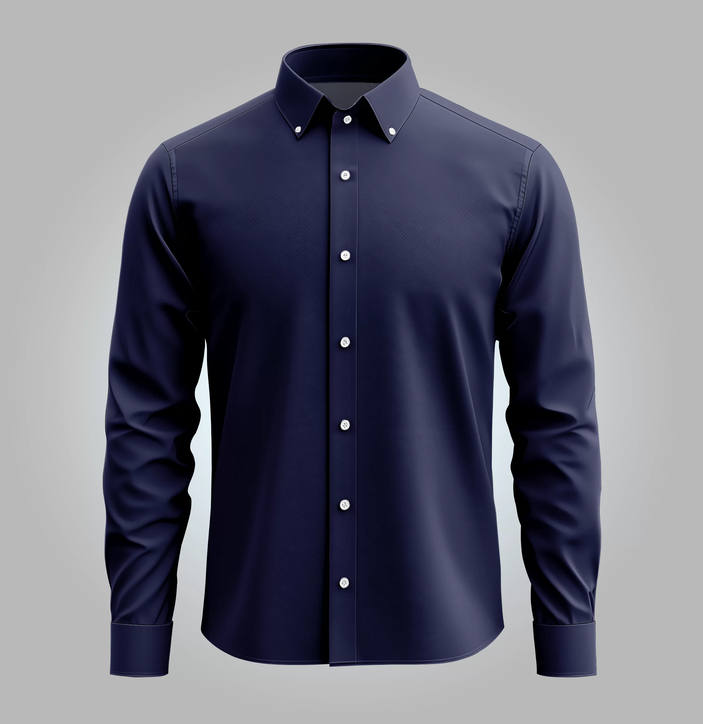 Camisa Social Office Azul Marinho Manga Longa
