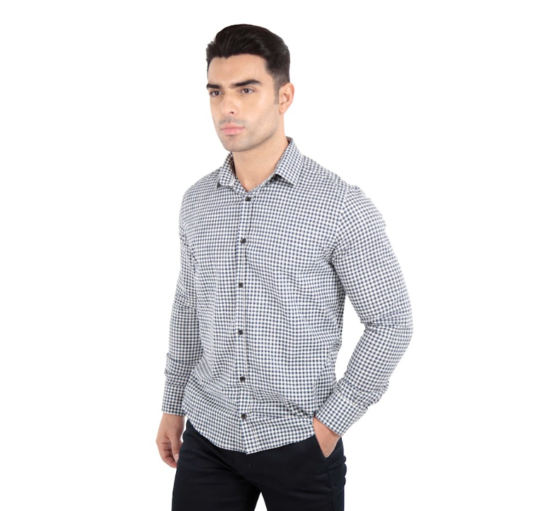 Camisa Social Slim Fit Manga Longa Xadrez