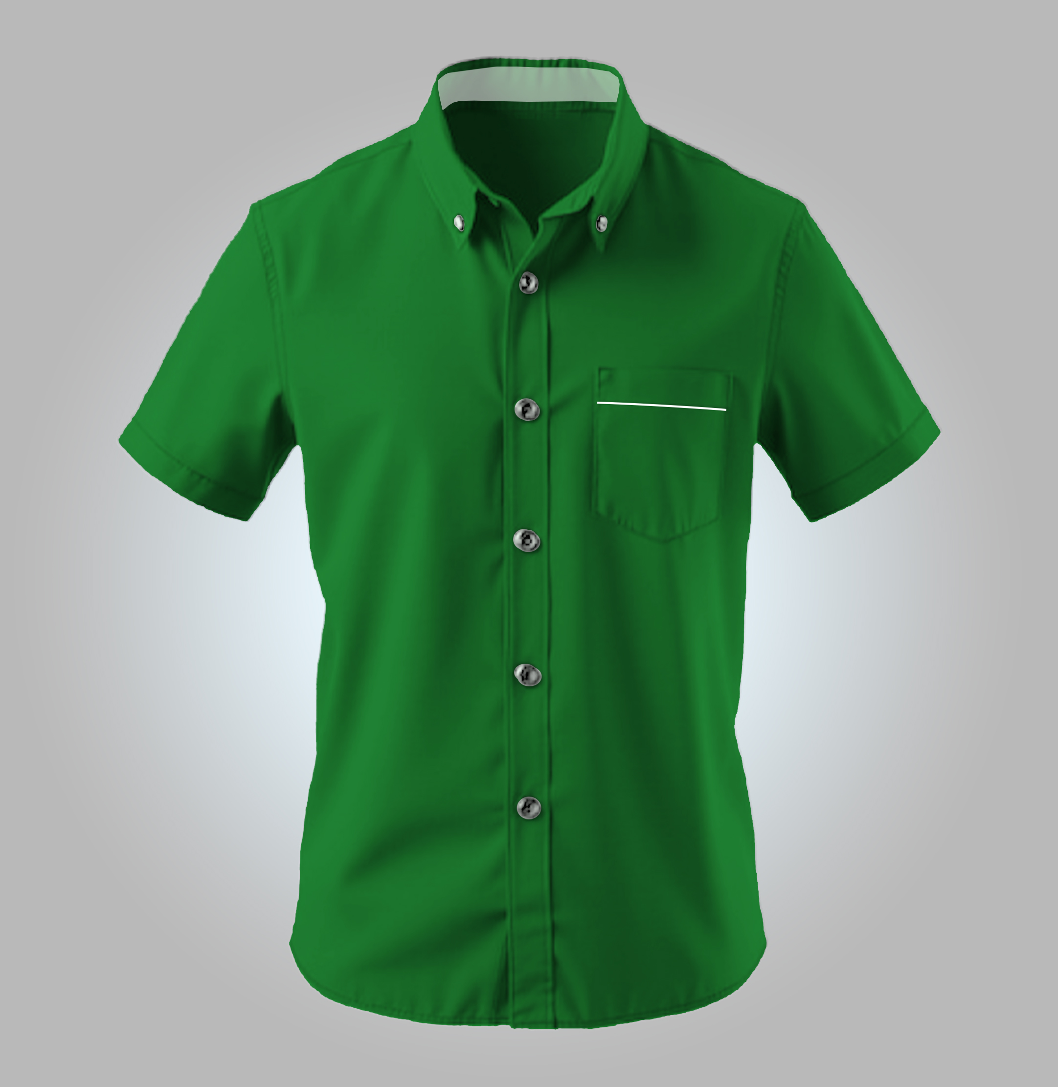 Camisa Social Verde Manga Curta