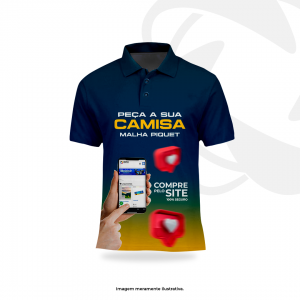 Camisa Tecido Piquet Piquet 4x4 Sublimação Composição 52% Poliéster e 48% Algodão Gramatura 190g