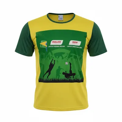 Camiseta Amarela e Verde Copa do Mundo