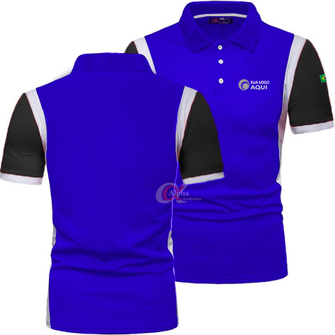 Camiseta camisa polo personalizada com bordado malha fresca piquet algodão uniformes fardamentos - Kit 10 pçs