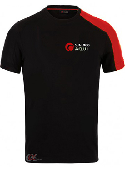 Camiseta com faixa nos ombros personalizada pela Unialpha Uniformes para times de empresas-- kit 10 pçs
