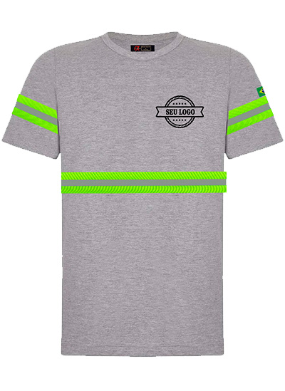 Camiseta com faixas refletivas para uniformes profissionais personalizada com sublimação - kit 10 pçs