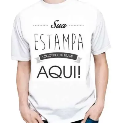 Camiseta de Algodao Masculino 100 Personalizada