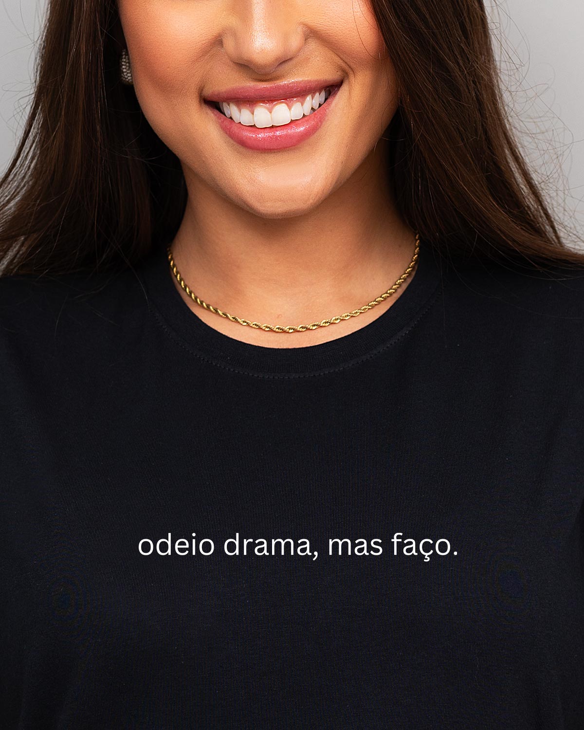 Camiseta Feminina Odeio Drama Mas Faço
