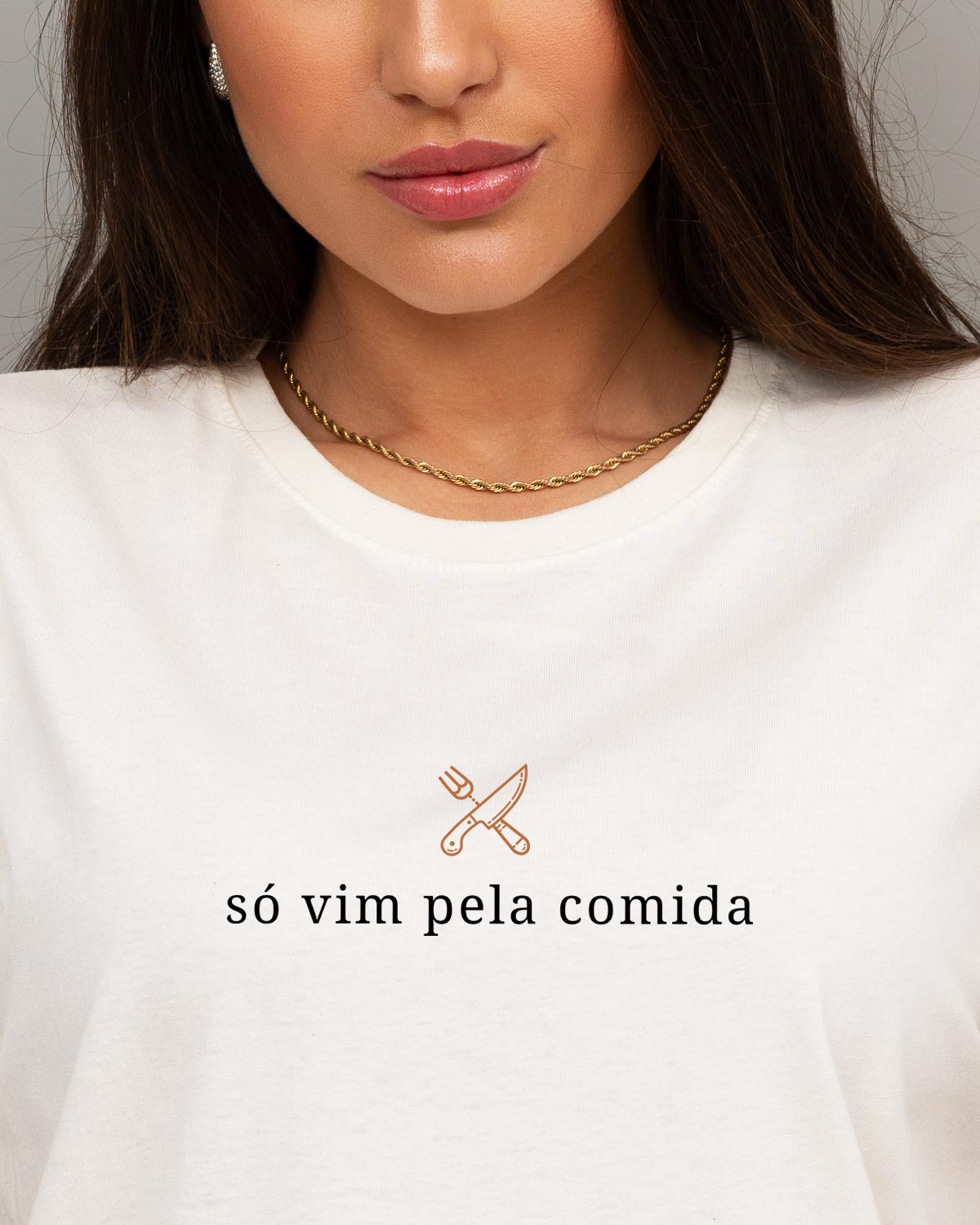 Camiseta Feminina Só Vim Pela Comida