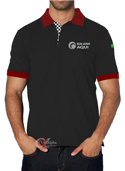 Camiseta gola polo para uniformes e fardamentos, personalize com a sua marca bordada e nas cores que você desejar - kit 10 pçs