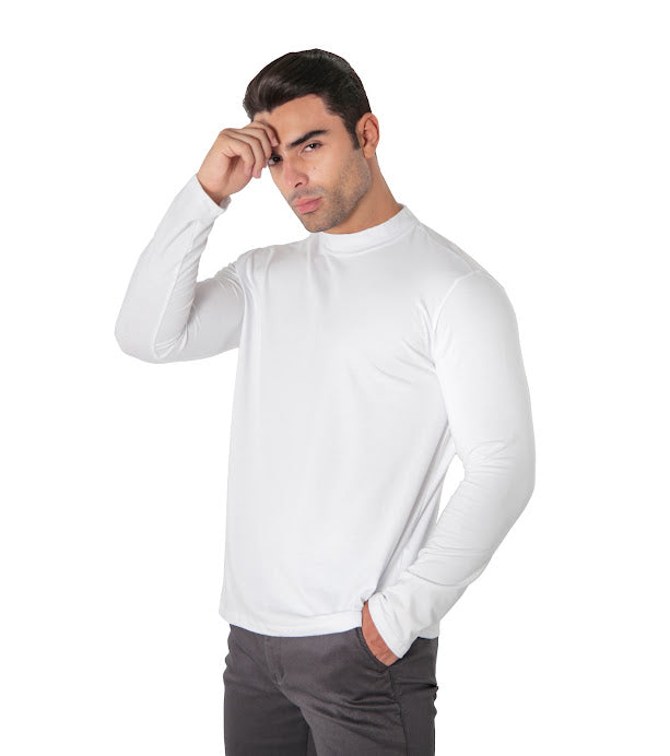Camiseta Manga Longa Algodão Egípcio Gola Alta