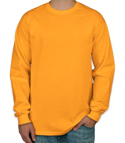 Camiseta Manga Longa Masculina Amarela Lisa