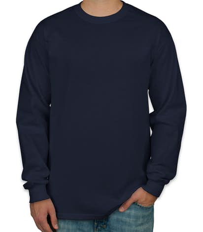 Camiseta Manga Longa Masculina Azul Marinho Lisa