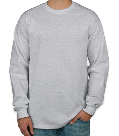 Camiseta Manga Longa Masculina Cinza Clara Lisa