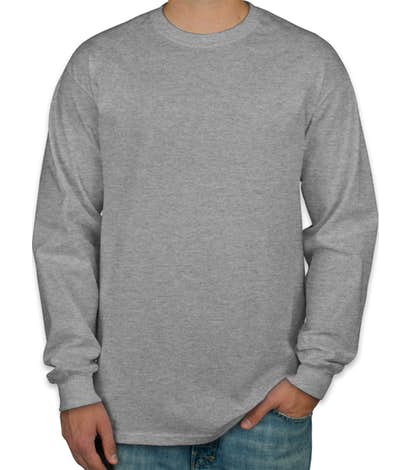 Camiseta Manga Longa Masculina Cinza Mescla Lisa