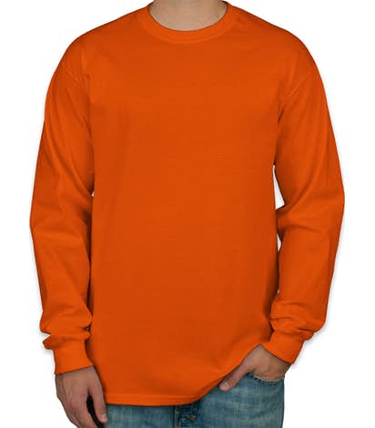 Camiseta Manga Longa Masculina Laranja Lisa