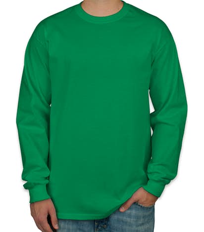 Camiseta Manga Longa Masculina Verde Bandeira Lisa