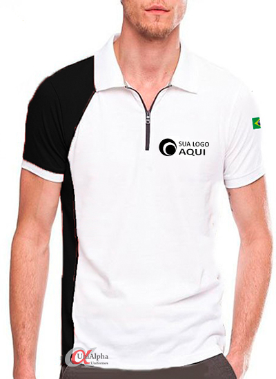 Camiseta para uniformes fardamentos modelo polo com bordado, valorize a sua marca - kit 10 pçs