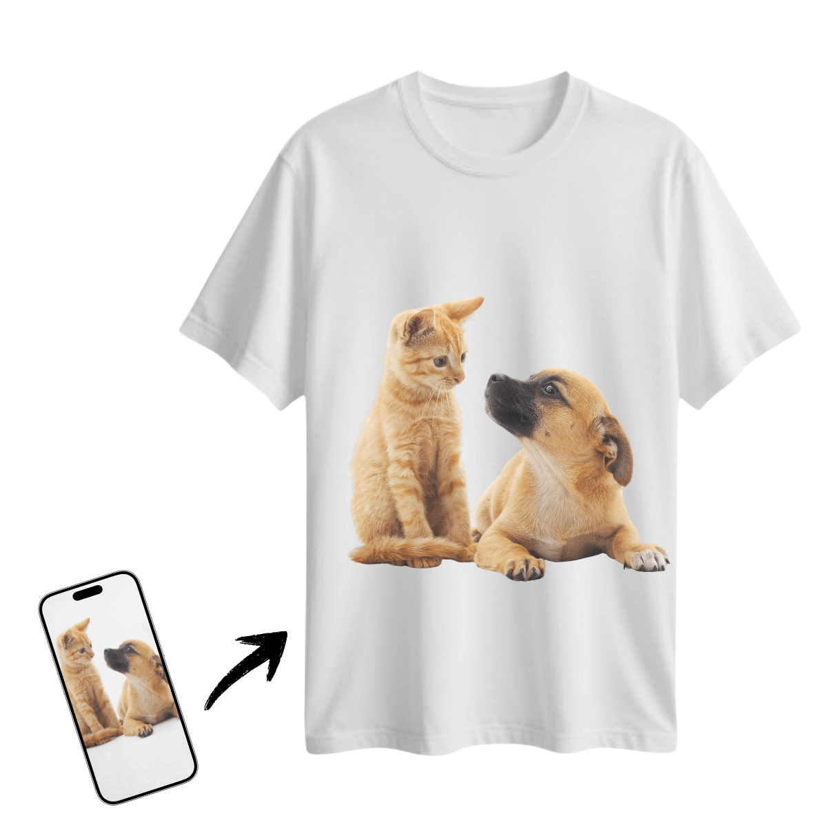 Camiseta Personalizável Pets Emotion - Presente criativo - Personalise com a sua Foto