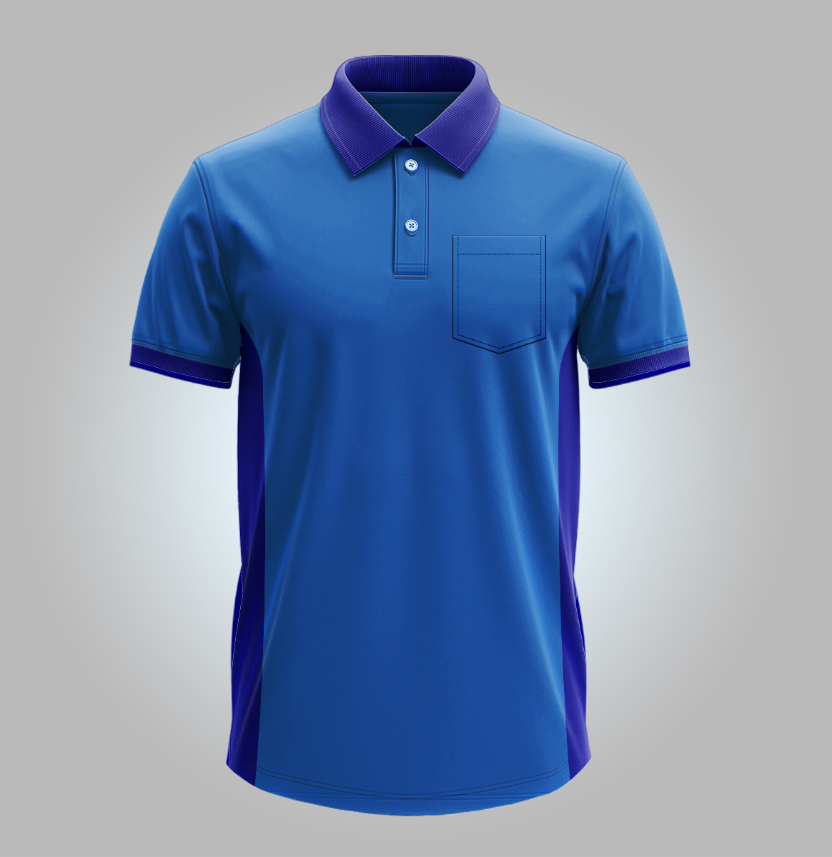 Camiseta Polo Azul Celeste 5243 Piquet Manga Curta