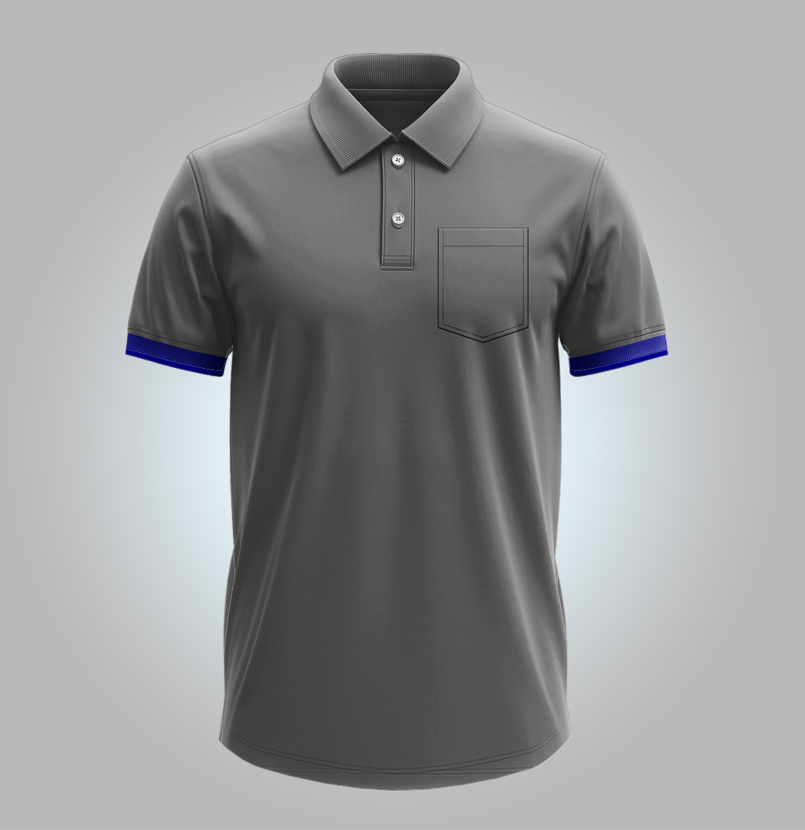 Camiseta Polo Cinza 8092 Piquet Manga Curta