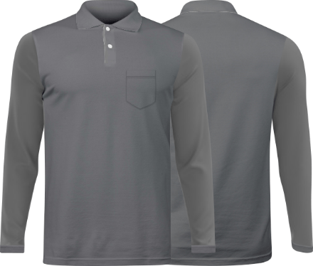 Camiseta Polo Cinza 8092 PV Manga longa