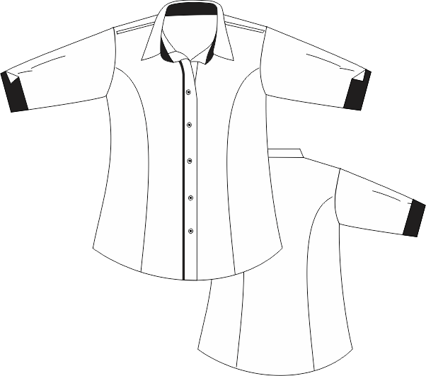 Camisete Social Feminina Manga 3/4 Sarja Branco