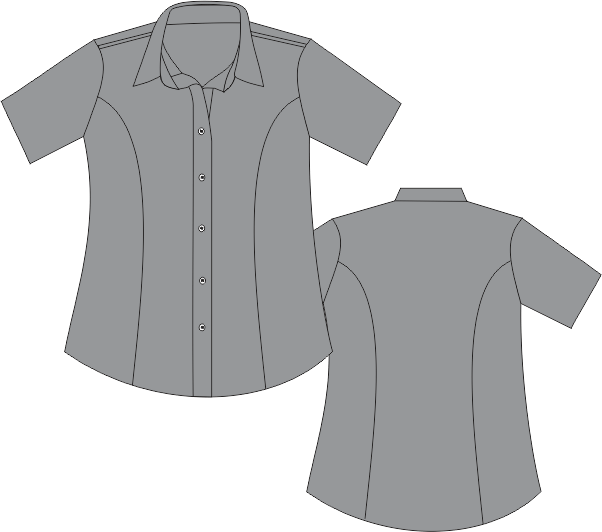 Camisete Social Feminina Manga Curta Office Cinza