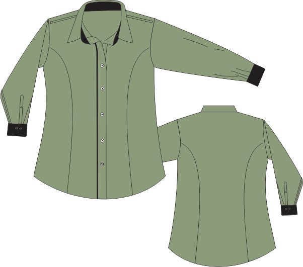Camisete Social Feminina Manga Longa Office Verde 328