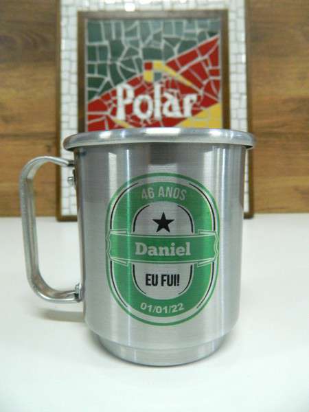 Caneca Chopp Personalizada Alumínio Porto Alegre Florianópolis Presente Brindes Logo 1un