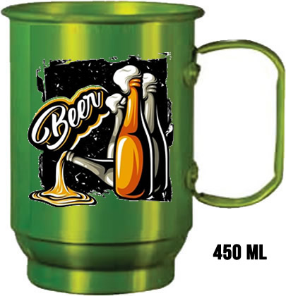 Caneca Colorida de Alumínio 450 ml
