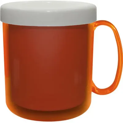 Caneca cristal color 300ml laranja neon de plastico