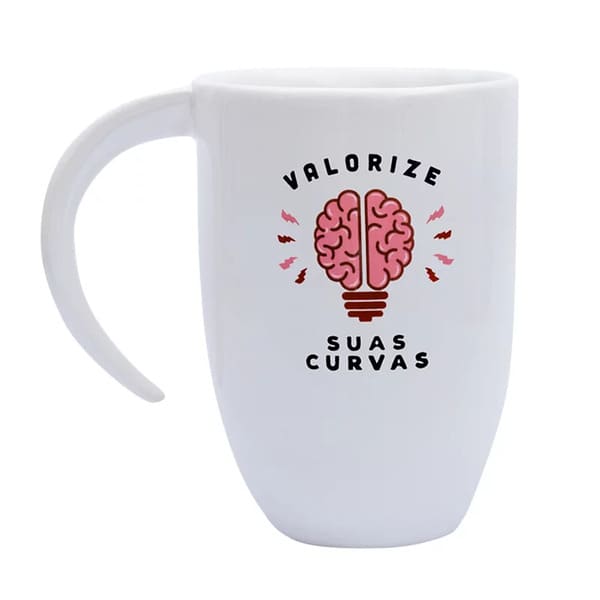 Caneca de Cerâmica Branca com Alça Lua 350ml Personalizada