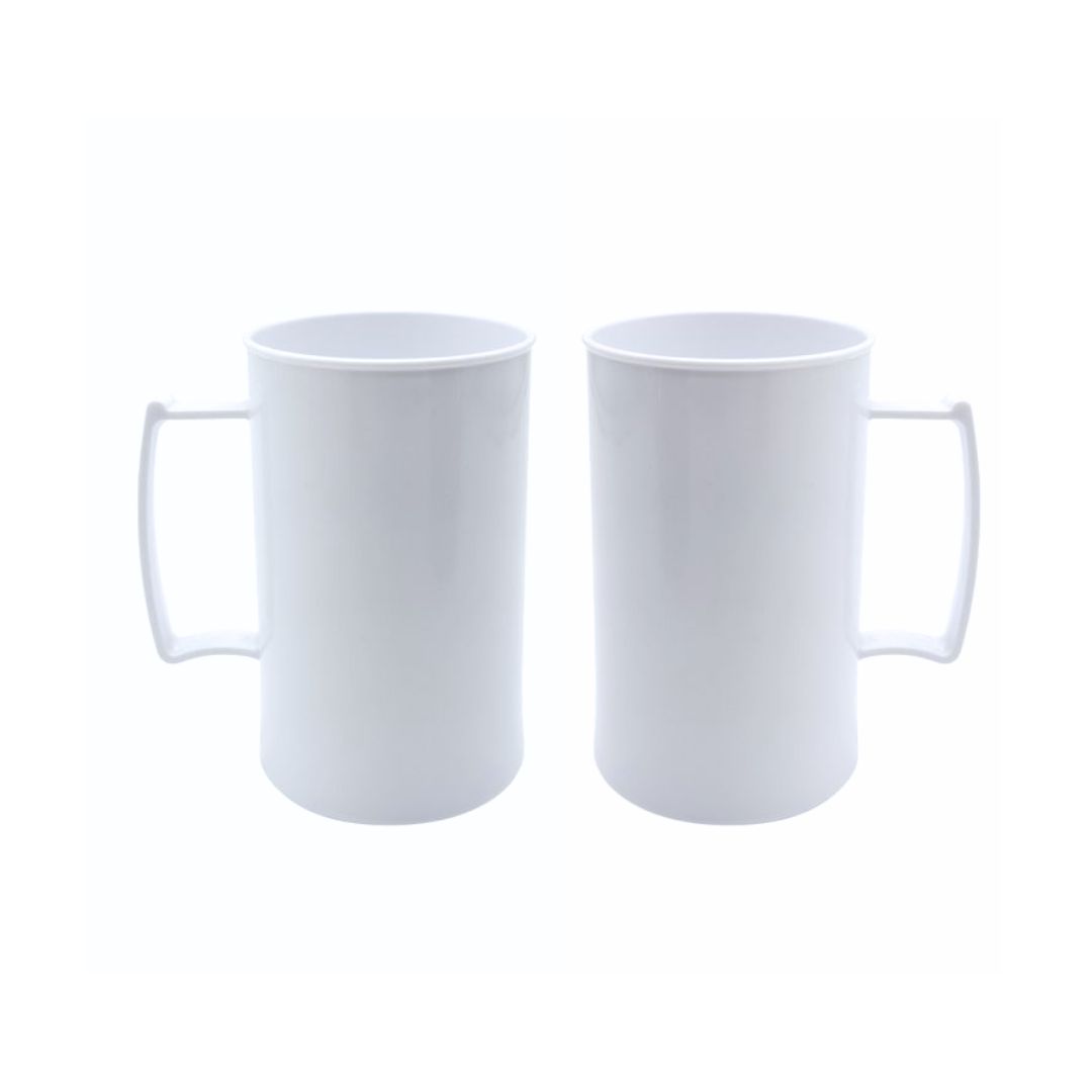 Caneca de Chopp em Acrílico Branco para Transfer - 450ml