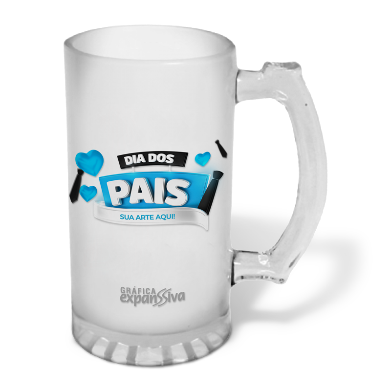 Caneca de Chopp Personalizada Dia dos Pais - Vidro Jateado