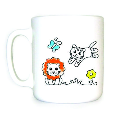 Caneca de Pintar e o Brinde Perfeito Para Criancada Ludico Vem Com Giz de Cera em Cores Sortidas e