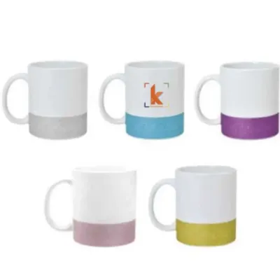 Caneca de Porcelana Base Glitter