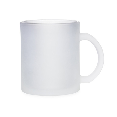 Caneca de Vidro Jateado 325ml Personalizada