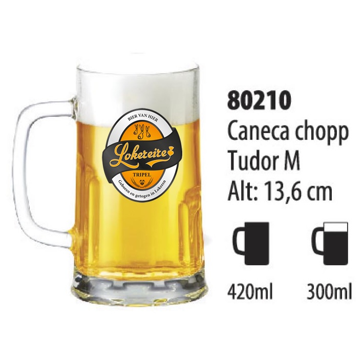 Caneca de Vidro Personalizada Tudor 300 ml