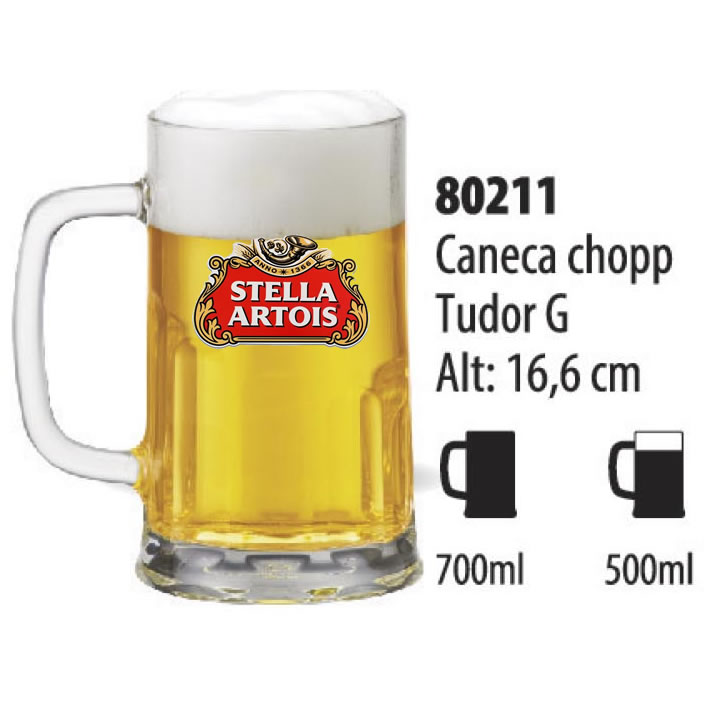 Caneca de Vidro Personalizada Tudor 680 ml
